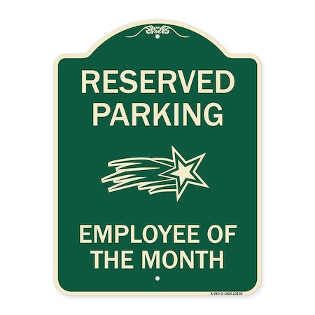 Signmission Reserved Parking Employee of Month 1 Heavy-Gauge Aluminum Sign, 24" x 18", G-1824-23150 A-DES-G-1824-23150